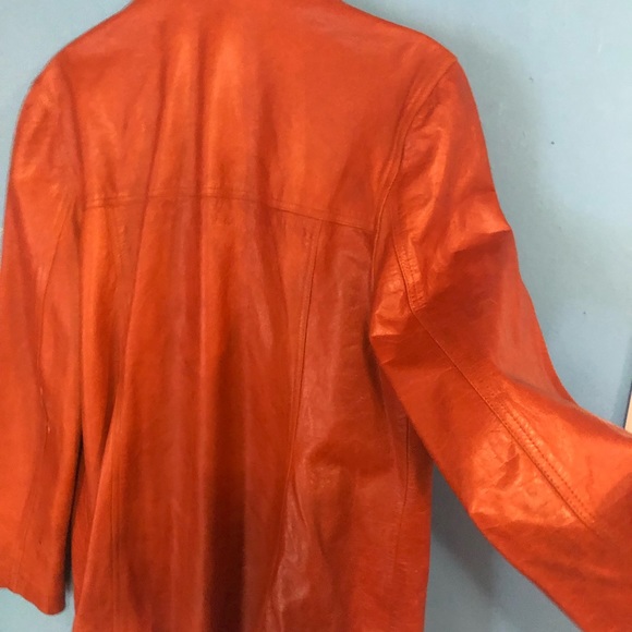 Leather Ellen Tracy button up jacket made in the USA beautiful supple leather - Picture 8 of 8